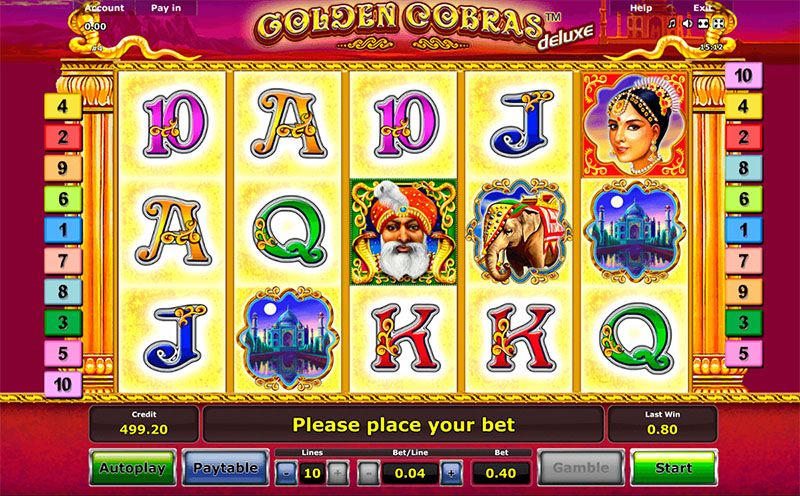 Novomatic Deluxe slot machine for online casinos