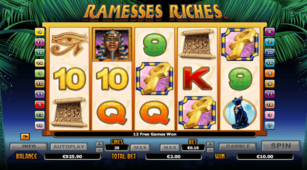 Ramses Riches: Microgaming game copy