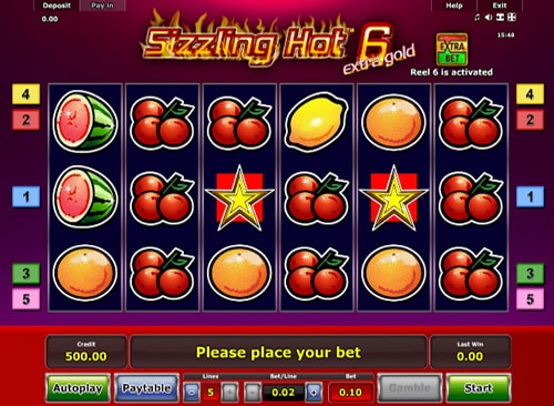 Sizzling Hot 6 Extra Gold slot - Greentube