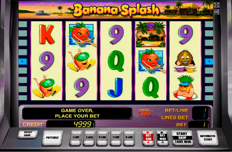 Software for gambling: Banana Splash developed by Novomatic